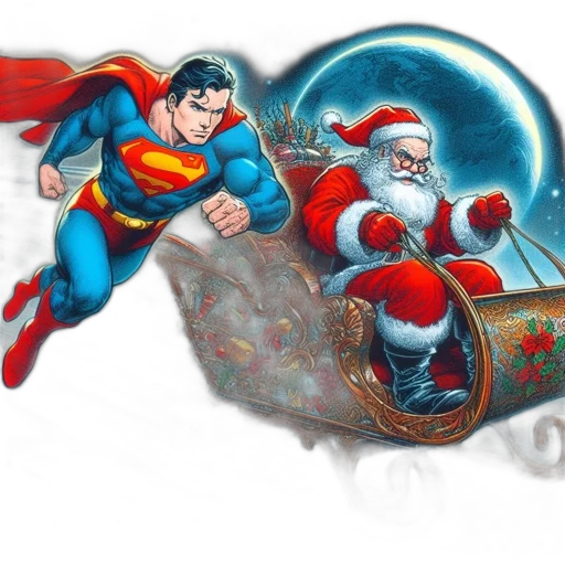 comic book art, concept art, superman, flies transparent PNG cut-out
