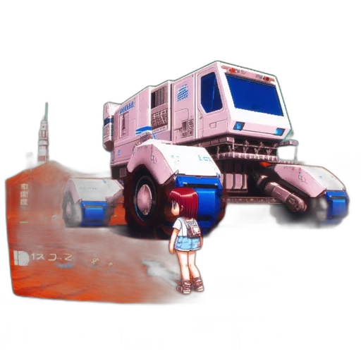 robot, weapon, car, bottle transparent PNG cut-out