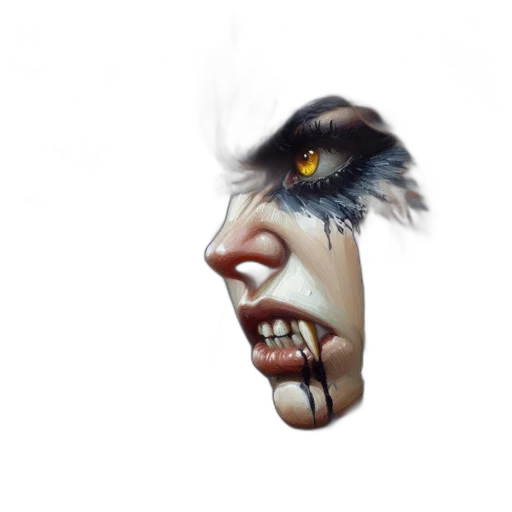 face, mask, creature, photorealistic transparent PNG cut-out