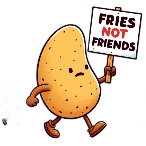 food, cartoon, potatoes, gather transparent PNG cut-out