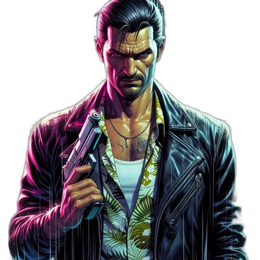 jacket, comic book art, cyberpunk, concept art transparent PNG cut-out
