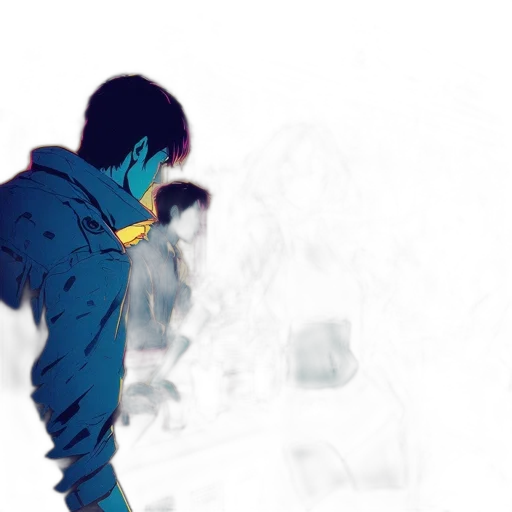 jacket, mask, concept art, comic book art transparent PNG cut-out
