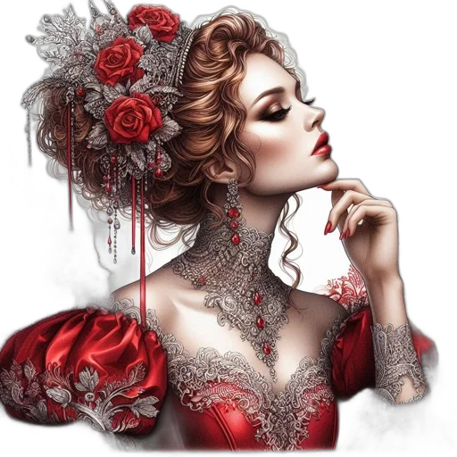 dress, jewelry, crown, photorealistic transparent PNG cut-out