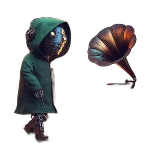 umbrella, jacket, mask, creature transparent PNG cut-out