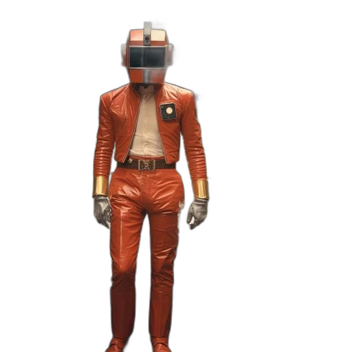 robot, jacket, mask, staff transparent PNG cut-out