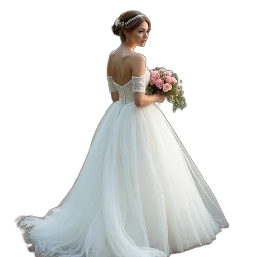 dress, jewelry, crown, photorealistic transparent PNG cut-out