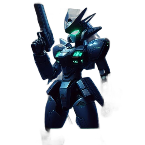 robot, weapon, concept art, 3d render transparent PNG cut-out