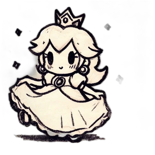crown, dress, weapon, pixel art transparent PNG cut-out