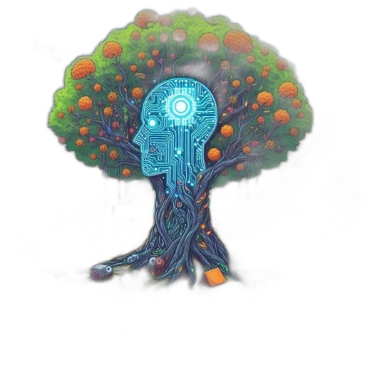 tree, crown, robot, creature transparent PNG cut-out