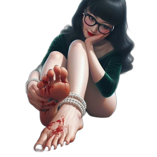 jewelry, shoes, photorealistic, comic book art transparent PNG cut-out