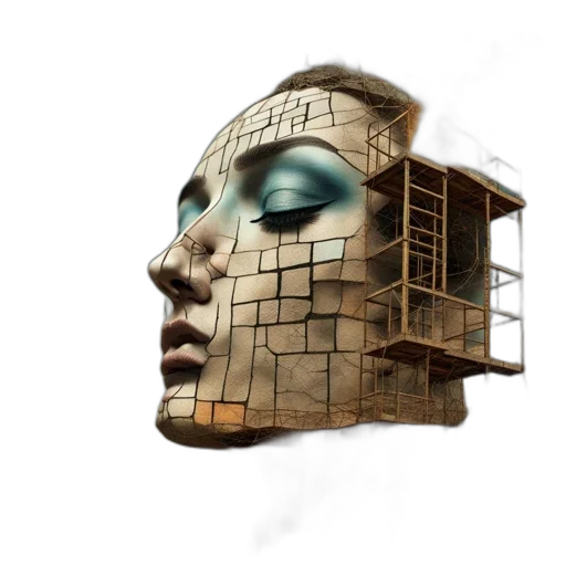 face, mask, building, robot transparent PNG cut-out