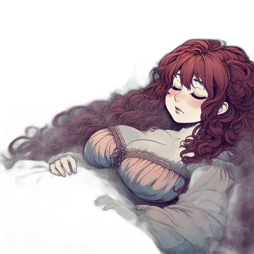 hair, creature, watercolor, pixel art transparent PNG cut-out