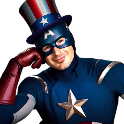 cartoon, comic book art, captain, america transparent PNG cut-out