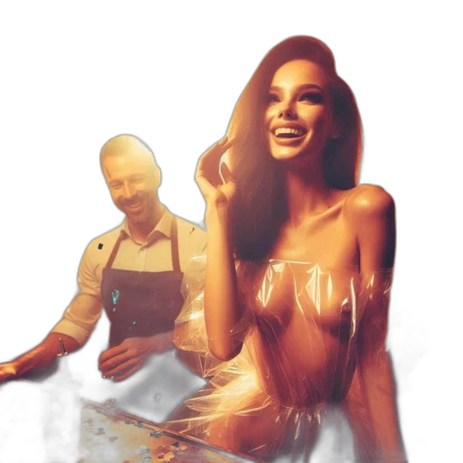photorealistic, concept art, joyful, gathering transparent PNG cut-out