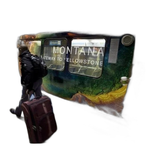 train, montana, advertisement, station transparent PNG cut-out