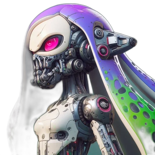 robot, mask, concept art, cyberpunk transparent PNG cut-out