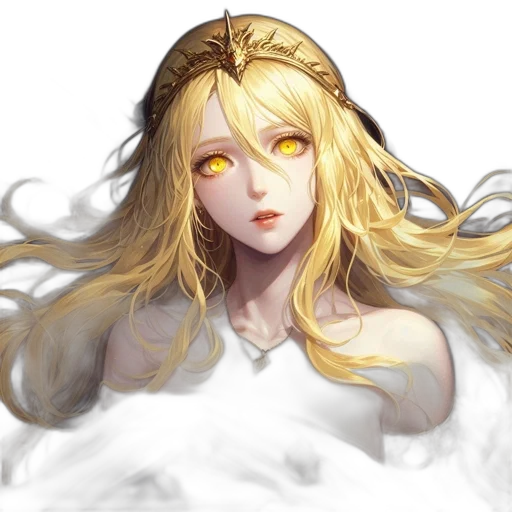 crown, face, hair, staff transparent PNG cut-out