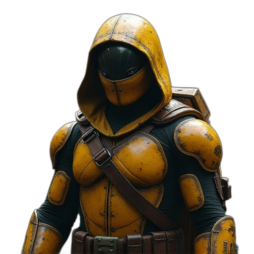 jacket, mask, concept art, 3d render transparent PNG cut-out
