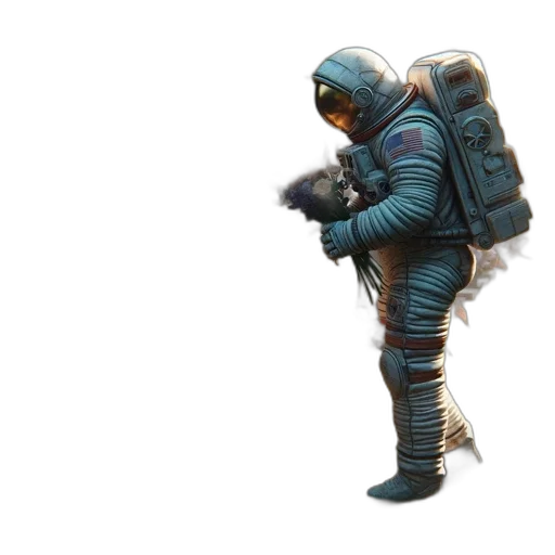 jacket, weapon, robot, staff transparent PNG cut-out