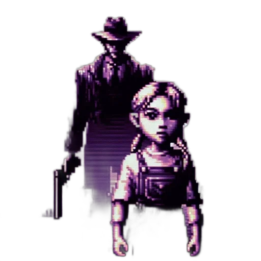 weapon, staff, robot, pixel art transparent PNG cut-out