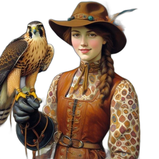 animal, hat, jewelry, oil painting transparent PNG cut-out