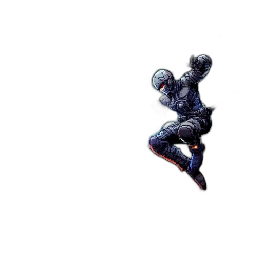 robot, weapon, mask, pixel art transparent PNG cut-out