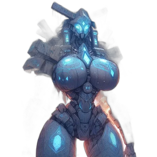 robot, weapon, concept art, cyberpunk transparent PNG cut-out
