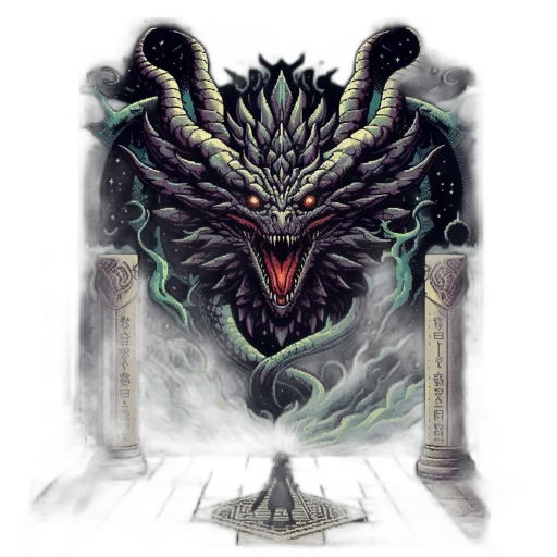 dragon, creature, sword, staff transparent PNG cut-out