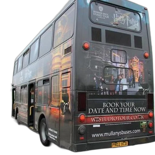 double-decker, bus, advertisement, harry transparent PNG cut-out