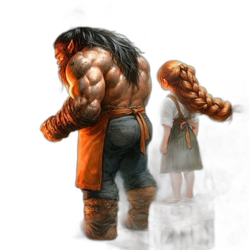 weapon, hair, creature, concept art transparent PNG cut-out