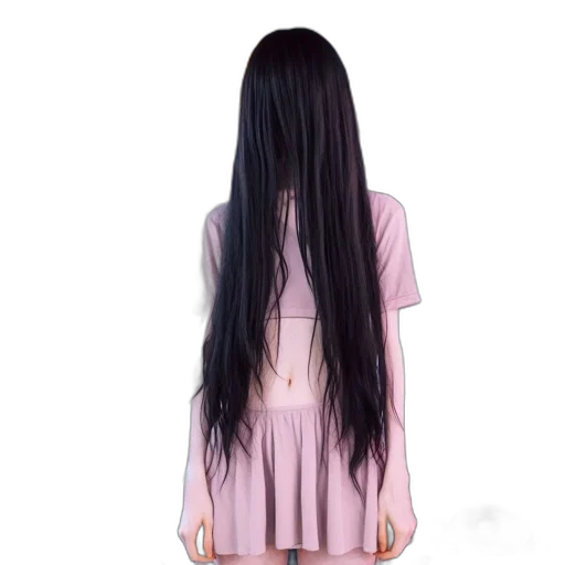 hair, dress, creature, staff transparent PNG cut-out