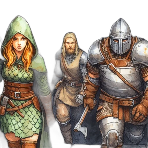 fantasy art, concept art, comic book art, watercolor transparent PNG cut-out