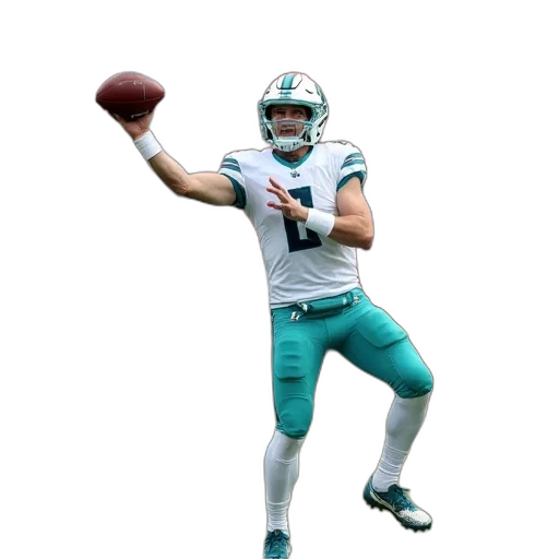 football, player, white, uniform transparent PNG cut-out