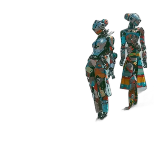 robot, 3d render, concept art, cyberpunk transparent PNG cut-out