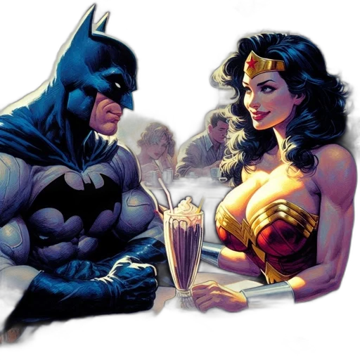 comic book art, concept art, batman, wonder transparent PNG cut-out