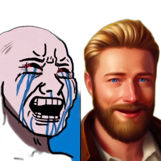 face, comic book art, concept art, cartoon transparent PNG cut-out