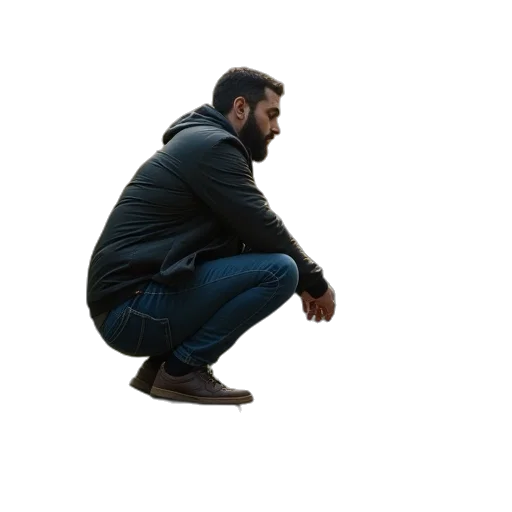 jacket, staff, shoes, face transparent PNG cut-out