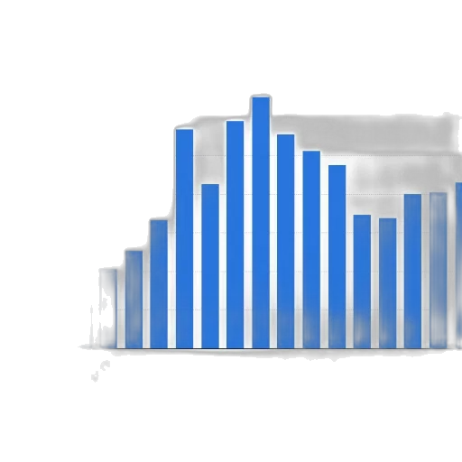 blue, bar, chart, shows transparent PNG cut-out