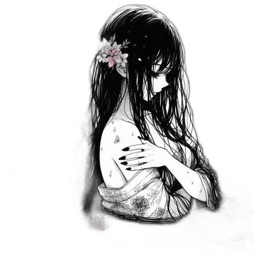 dress, mask, flower, face transparent PNG cut-out