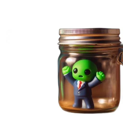 bottle, food, creature, 3d render transparent PNG cut-out