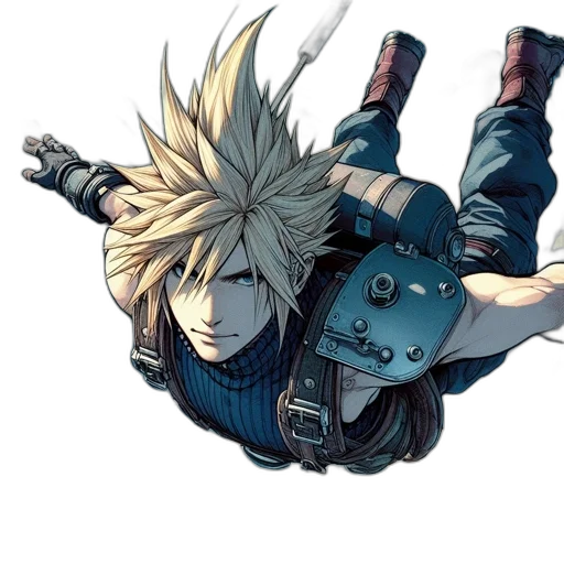 weapon, face, hair, creature transparent PNG cut-out