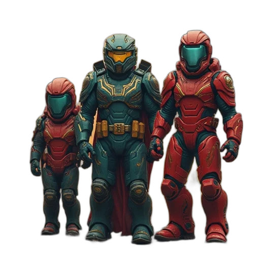 robot, concept art, 3d render, red transparent PNG cut-out