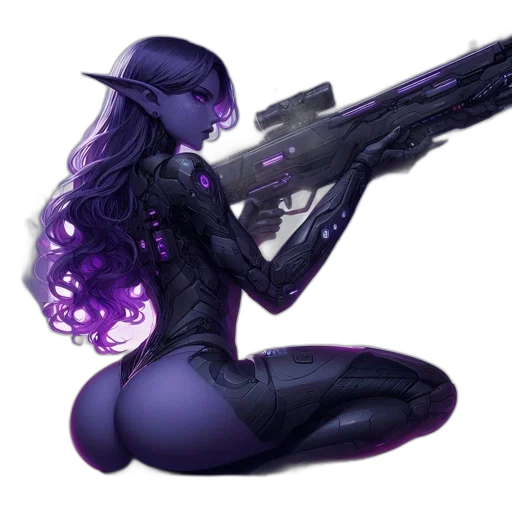 weapon, concept art, cyberpunk, fantasy art transparent PNG cut-out