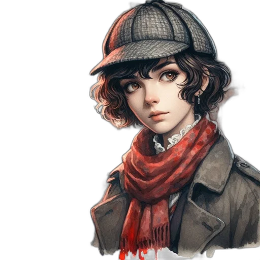 hat, face, jacket, staff transparent PNG cut-out