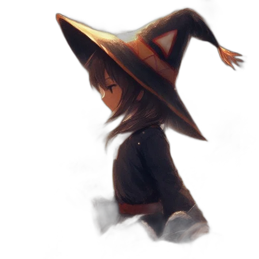 hat, staff, mask, creature transparent PNG cut-out