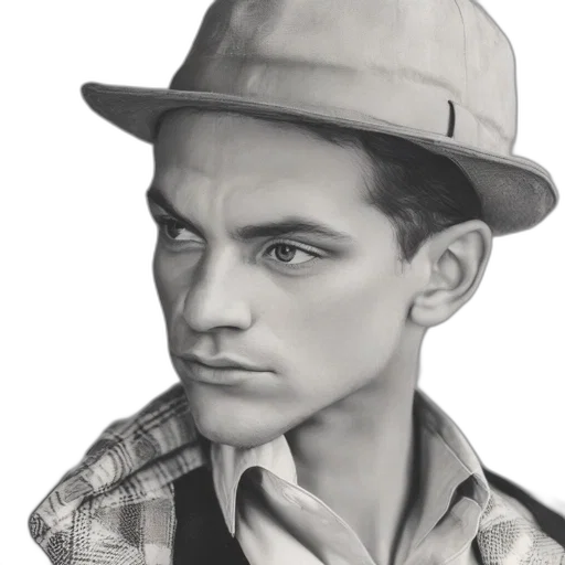 hat, face, jacket, photorealistic transparent PNG cut-out