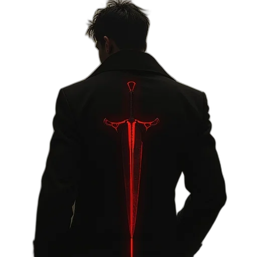 jacket, sword, weapon, staff transparent PNG cut-out