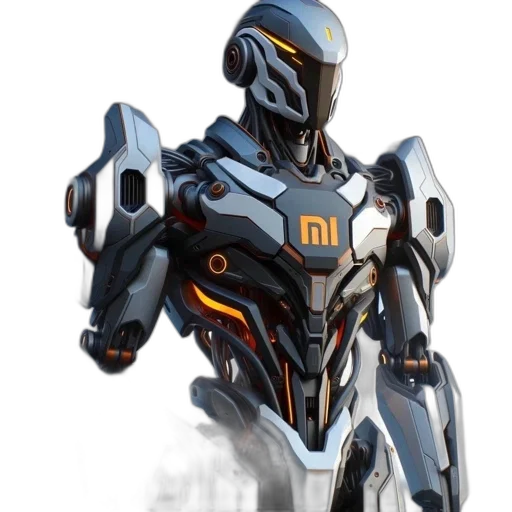 robot, concept art, 3d render, photorealistic transparent PNG cut-out