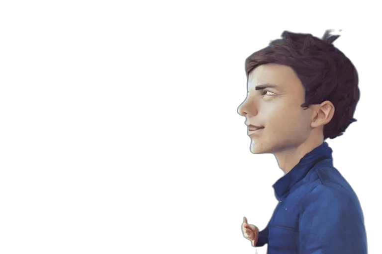 face, jacket, staff, robot transparent PNG cut-out