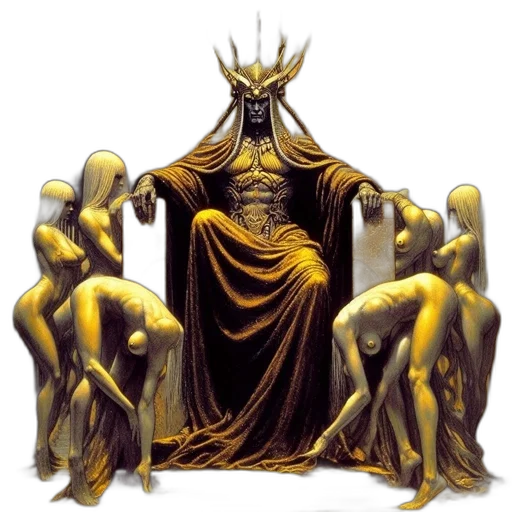 crown, creature, staff, concept art transparent PNG cut-out